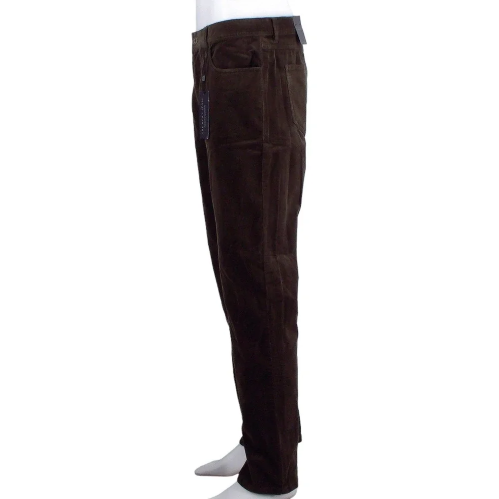 The Mens Store Bloomingdales Corduroy Tailored Fit Pants Brown 34W x 32L Classic